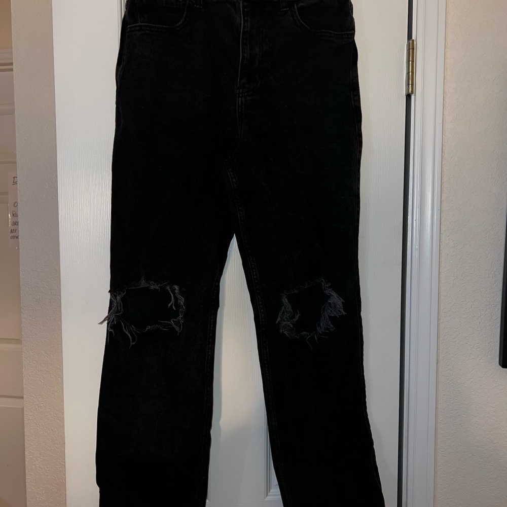 Hollister Men's Black Distressed Jeans